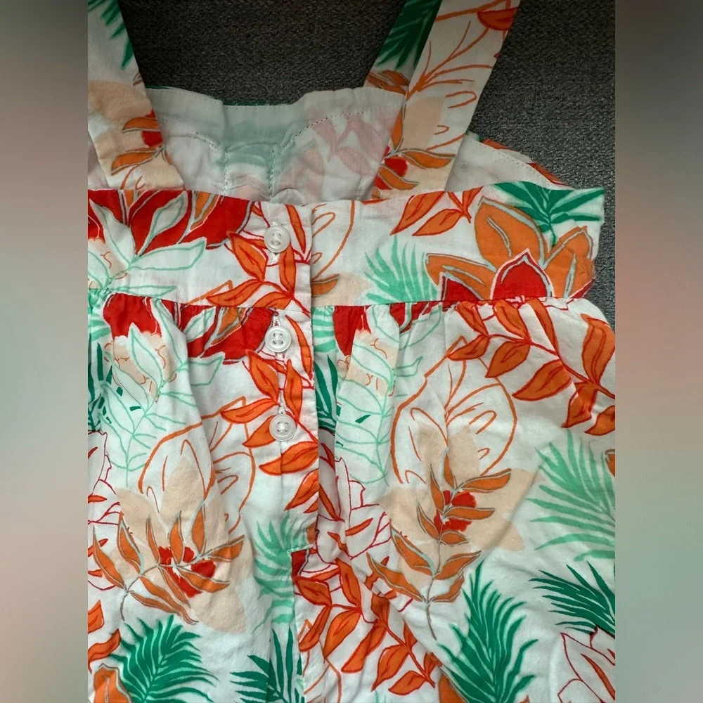 Janie and Jack 100% Cotton Tropical Sleeveless Jumpsuit